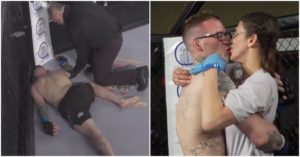 Bol knokautovaný ilegálnym kolenom a následne požiadal UFC bojovníčku o ruku