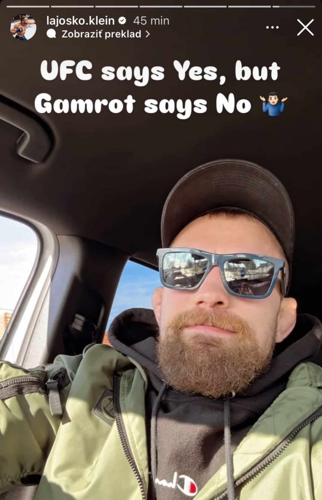 Ľudovít Klein vyzval osmičku rebríčka ľahkých váh UFC. Toto je odpoveď od UFC a Gamrota