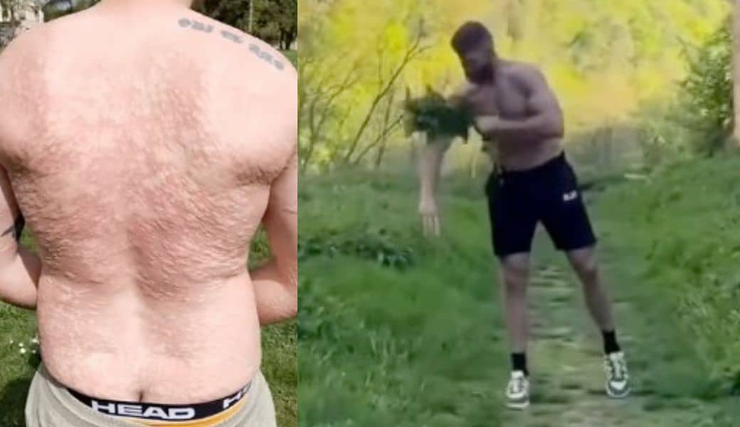 VIDEO Musíte si to užiť? Po vzore Jiřího Procházku si fanúšik vyskúšal "žihľavový kúpeľ"